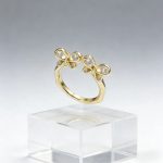 Bow-Knot Womens Micro-Pave Diamond Commuter Ring
