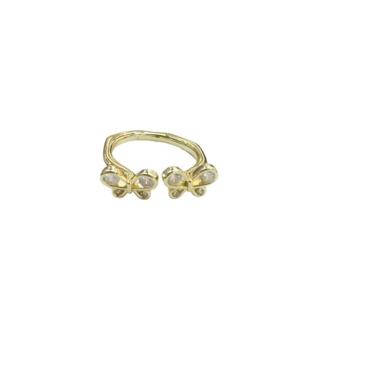 Bow-Knot Womens Micro-Pave Diamond Commuter Ring - Image 6